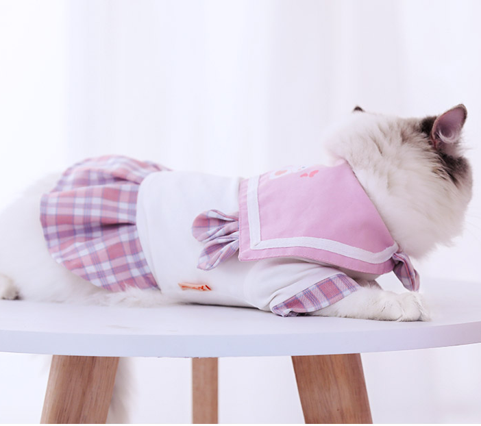 Cute Summer Thin Cat Clothes with Skirt Design