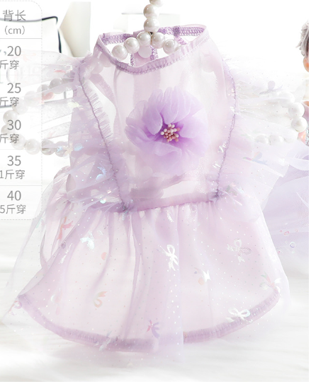 3D Flower Gauze Skirt for Dog Clothes
