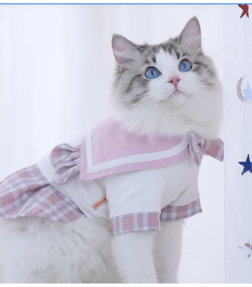Cute Summer Thin Cat Clothes with Skirt Design