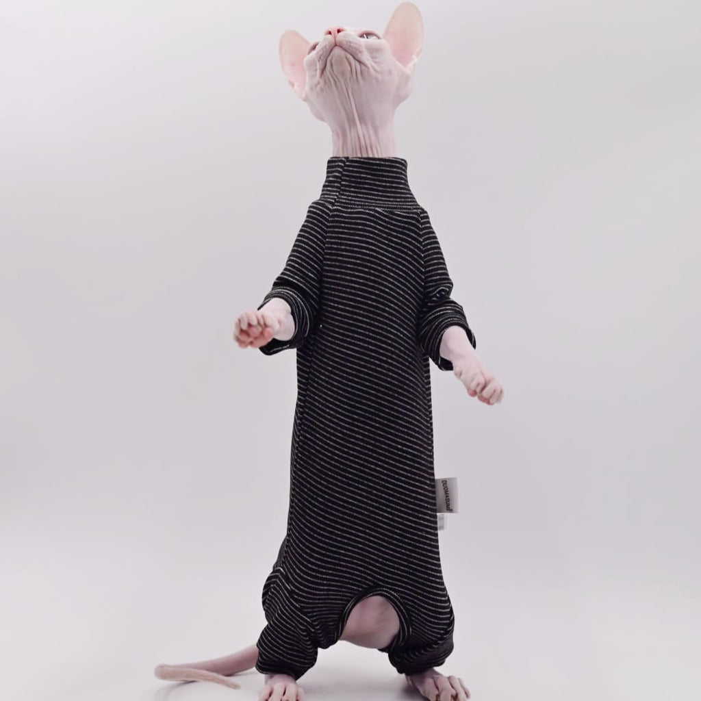 Hairless Cat Clothes Four-Legged Velvet Warm Autumn and Winter Cat Apparel for Sphynx Cat Devon Rex Cat Cornish (X-Small)
