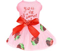 Dog Dress for Small Dogs Girl Summer Puppy Dresses Clothes Outfit for Chihuahua Yorkie Teacup Pink Dog Wedding Dress Holiday Cute Bowknot Pet Skitrt Apparel for Cats Clothing (Strawberry X-Large)