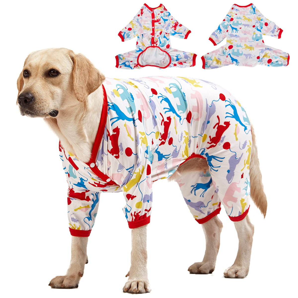 LovinPet Giant Large Dog Pajamas Large Dog Surgical Recovery Shirt Lightweight Pullover Dog Pajamas Large Breed Dog Jammies Pet PJs/Medium