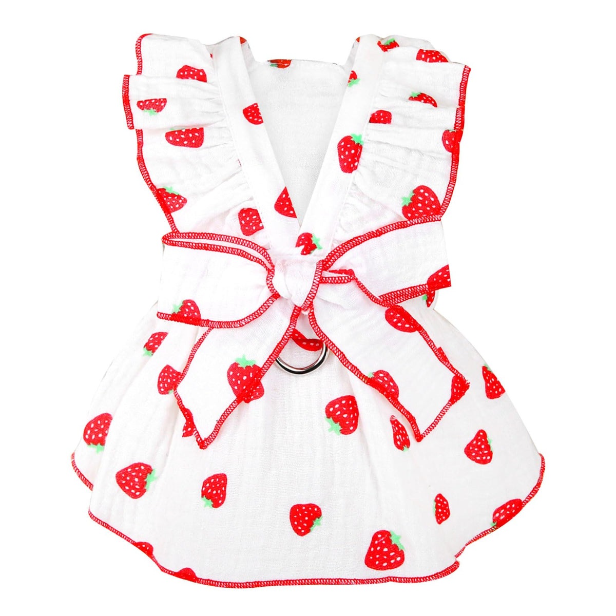 Dog Dresses for Small Dogs Girl Female Dog Clothes Cat Clothes Cat Dress Cute Cotton Extra Small Summer Clothes Bow Decor Printed Strawberry Dog Birthday Outfit Small Puppy Clothes White XS