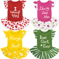 XPUDAC 4 Pieces Dog Dress Girl Dog Clothes for Small Dogs Girl Flower Dog Dresses for Small Dogs Apparel Colorful Small Dog Clothes Female (X-Small 4 Flower)