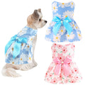 2 PCS Dog Dresses Small Dogs Clothes Girls Outfit for Pets Puppy Dresses Floral Summer Cute Female Cat Dress(Large)